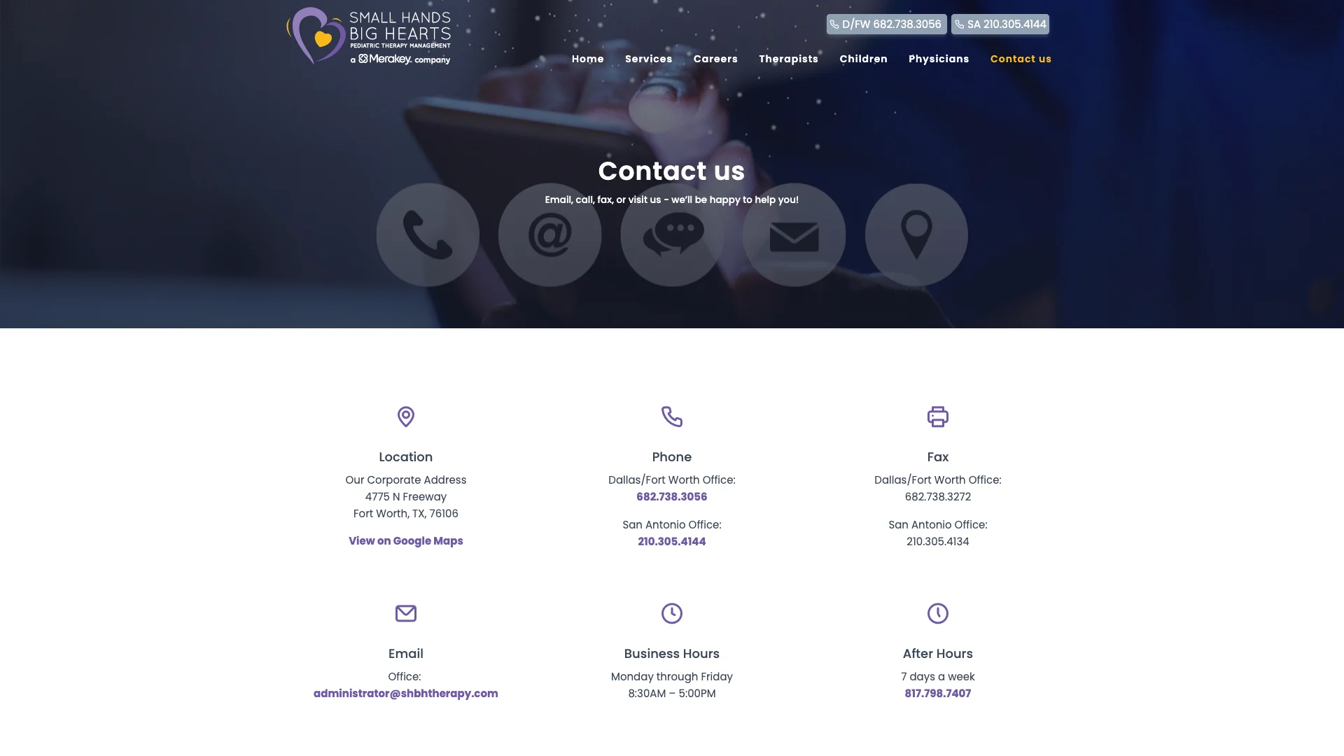 Contact page